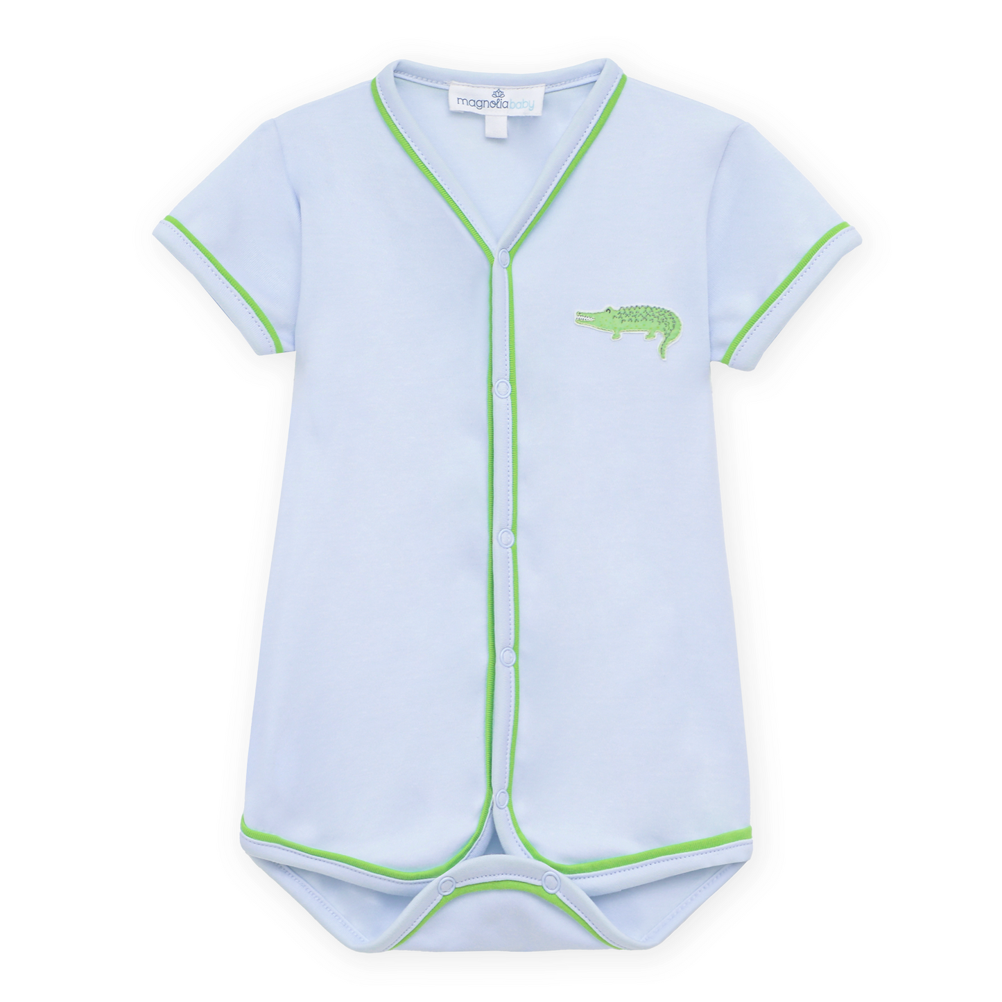 Bayou Baby Hand-Embroidered Bodysuit - Light Blue