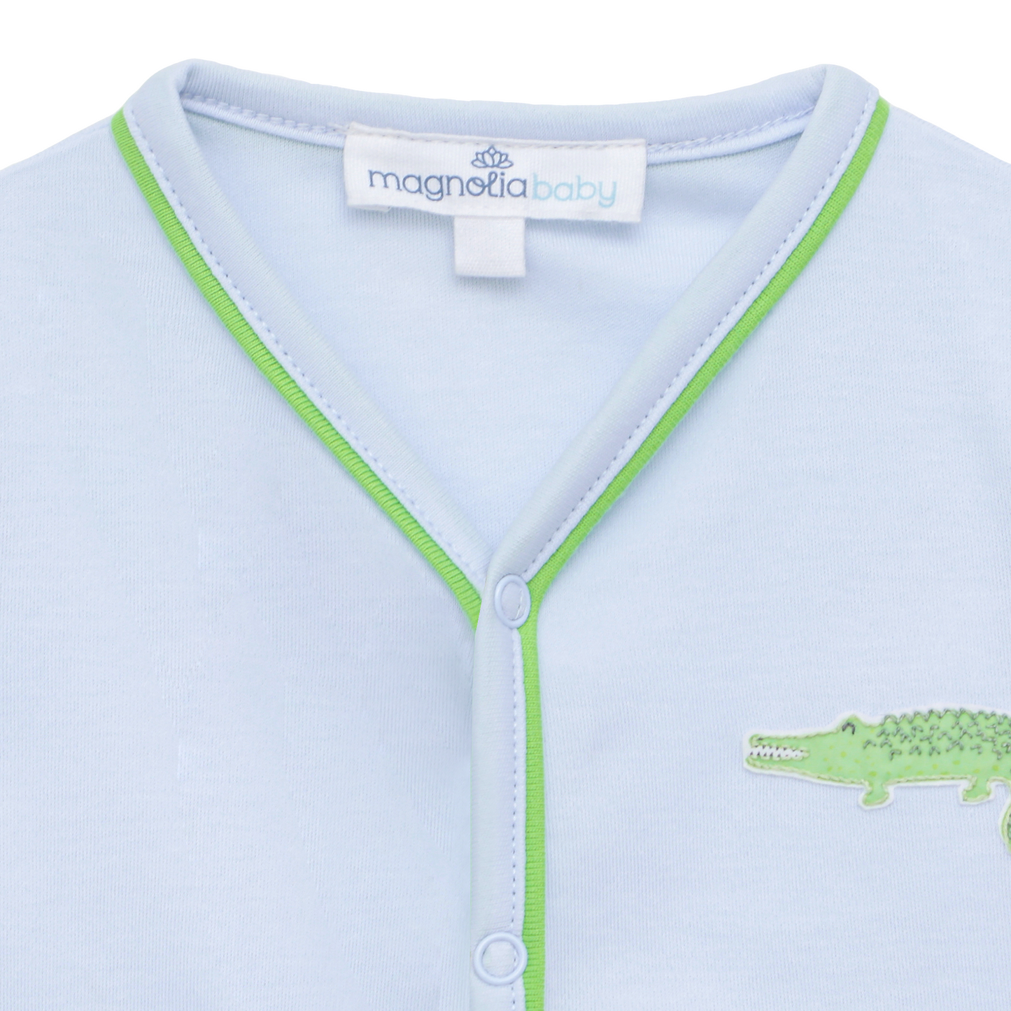 Bayou Baby Hand-Embroidered Bodysuit - Light Blue