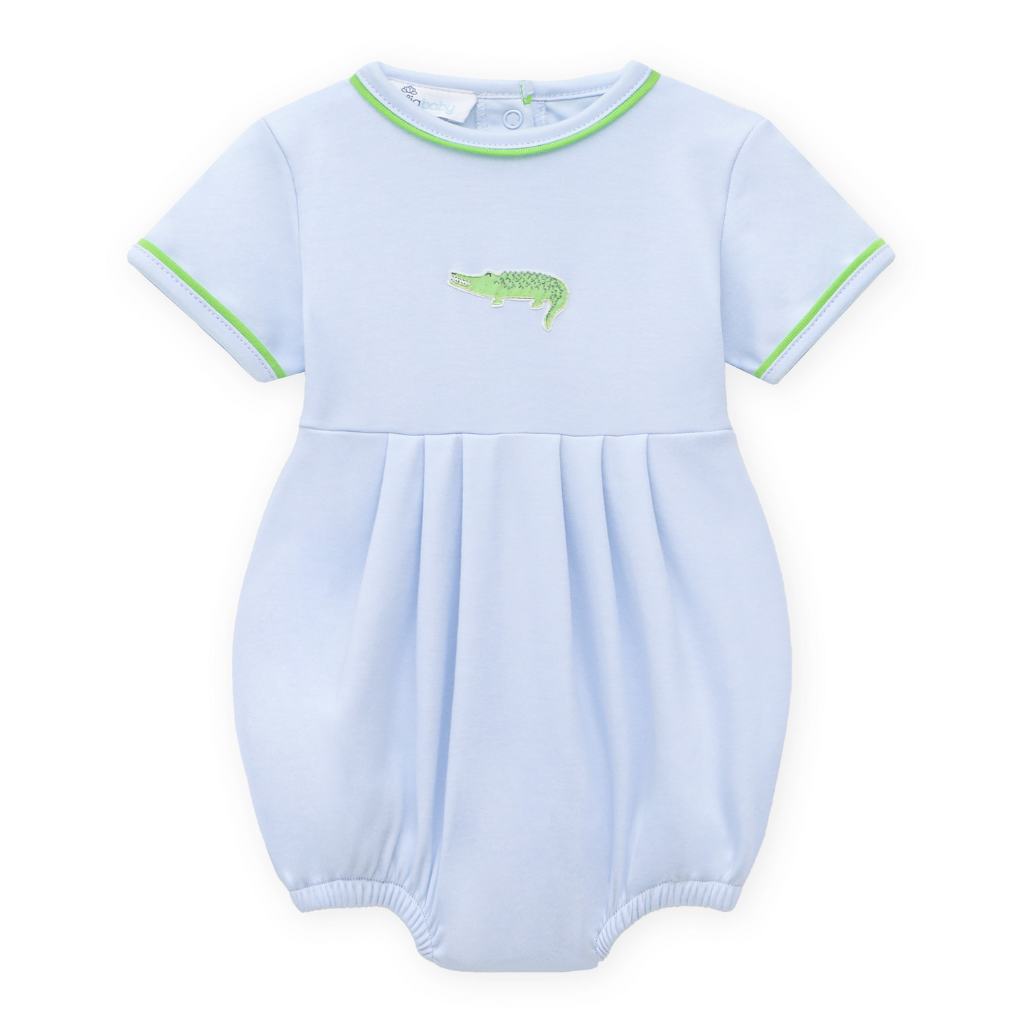 Bayou Baby Hand-Embroidered Bubble - Light Blue