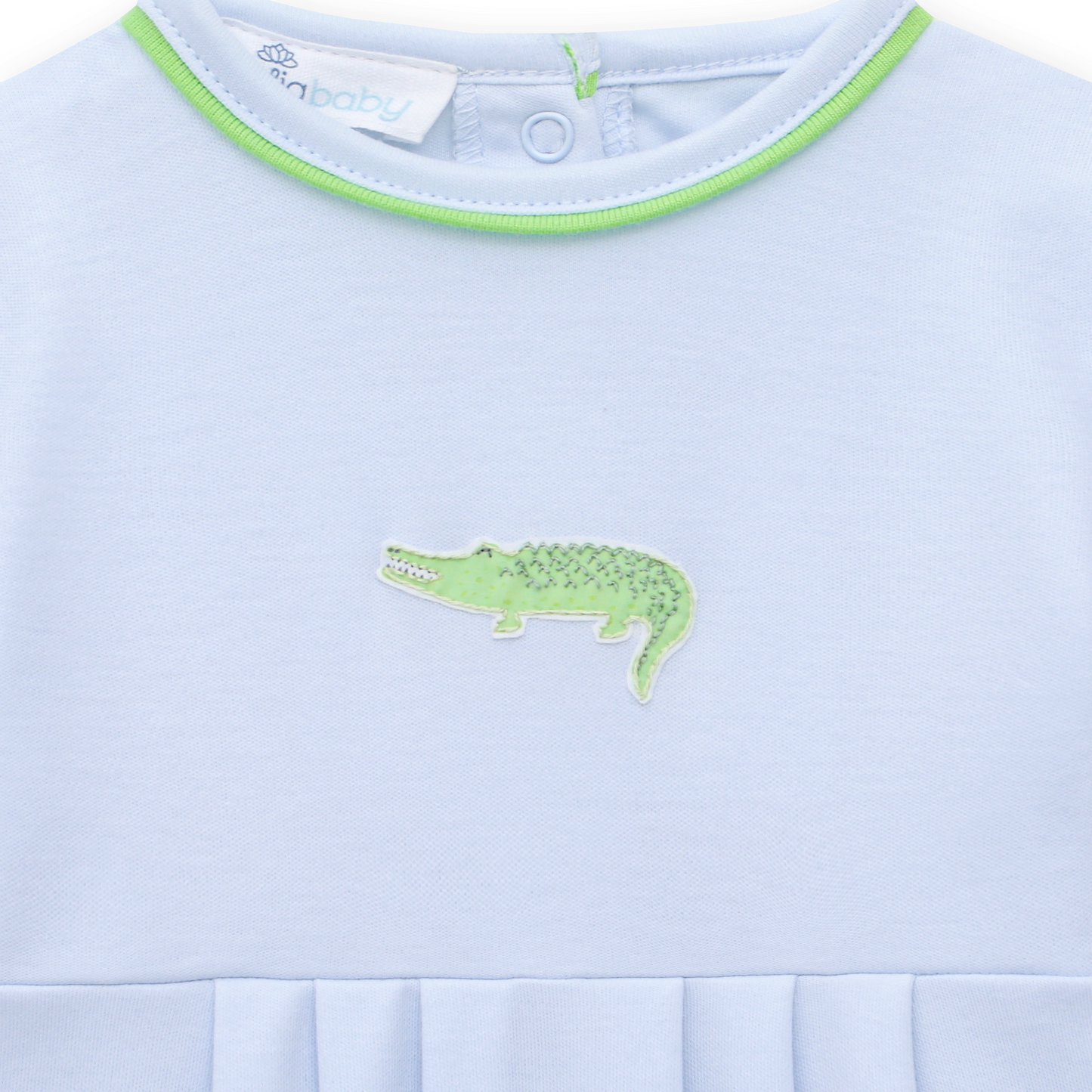 Bayou Baby Hand-Embroidered Bubble - Light Blue
