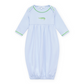 Bayou Baby Hand-Embroidered Gathered Gown - Light Blue