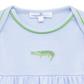 Bayou Baby Hand-Embroidered Gathered Gown - Light Blue