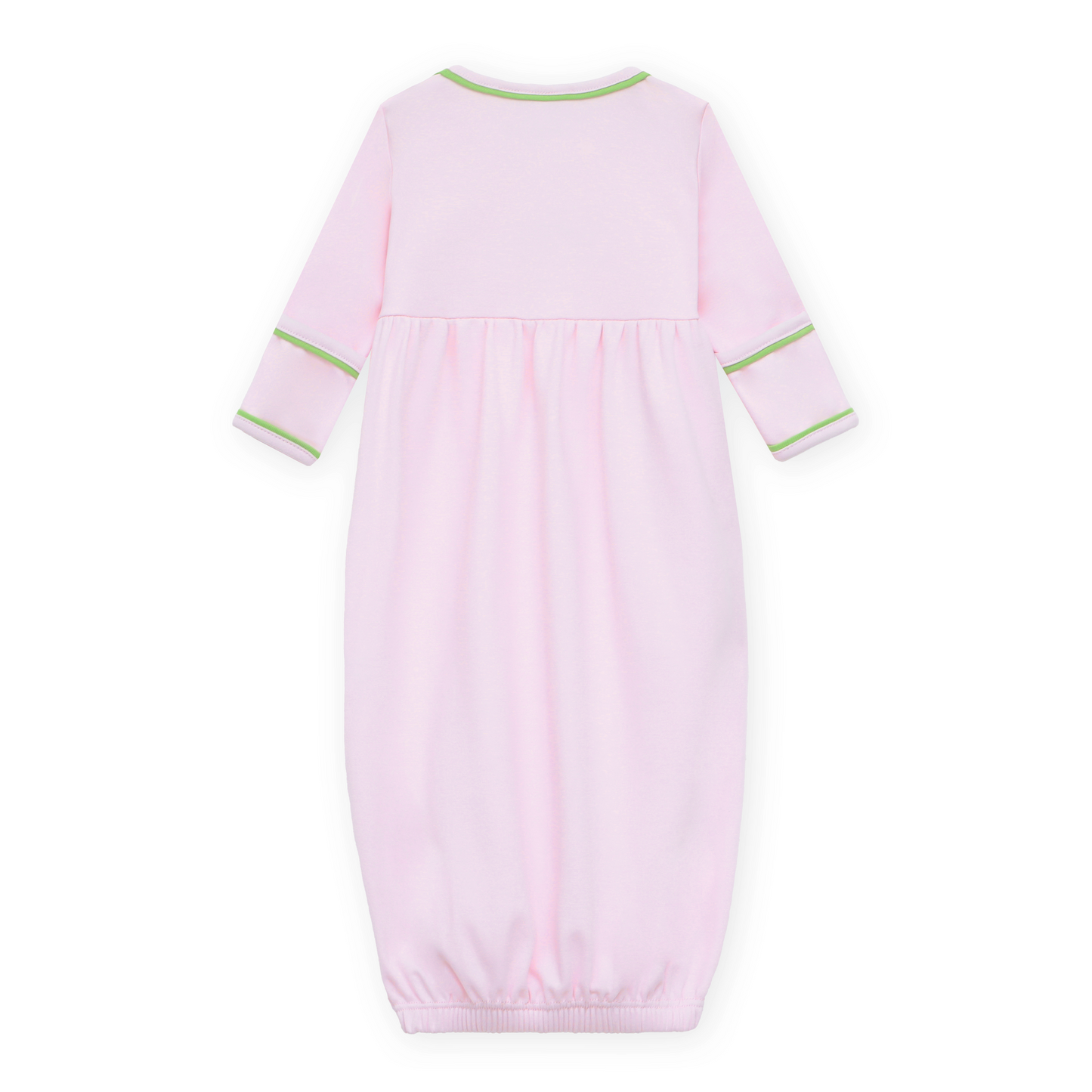 Bayou Baby Hand-Embroidered Gathered Gown - Pink