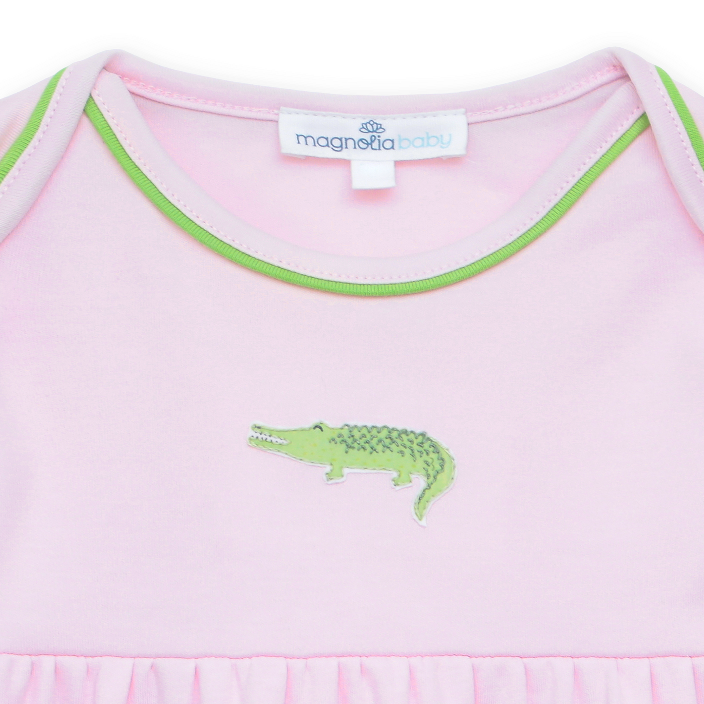 Bayou Baby Hand-Embroidered Gathered Gown - Pink