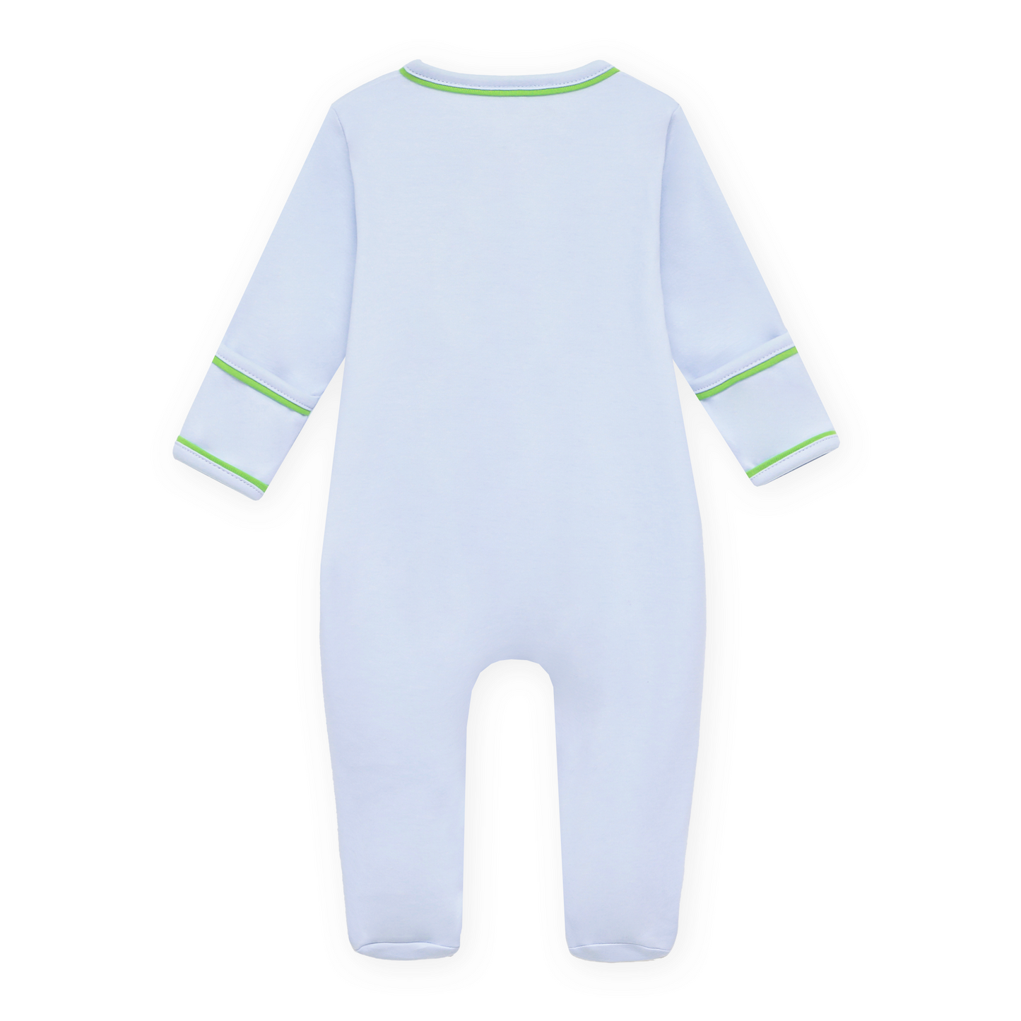 Bayou Baby Hand-Embroidered Footie - Light Blue