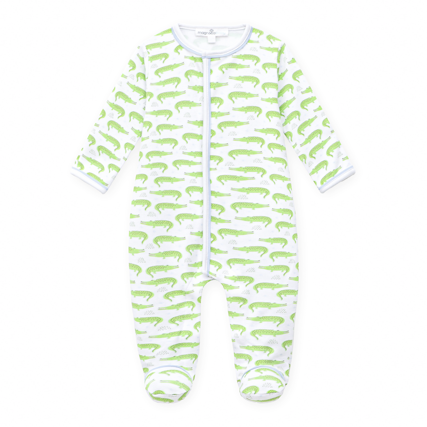Bayou Baby Print Footie - Light Blue