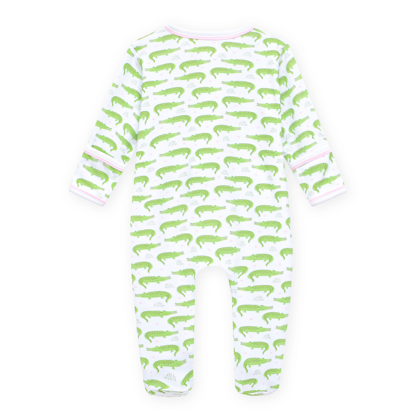Bayou Baby Print Zip Footie - Pink