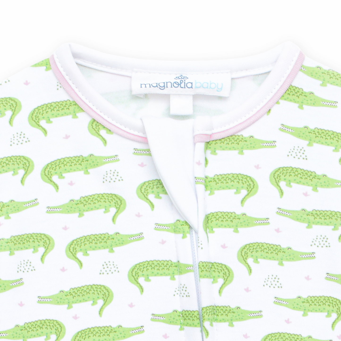 Bayou Baby Print Zip Footie - Pink