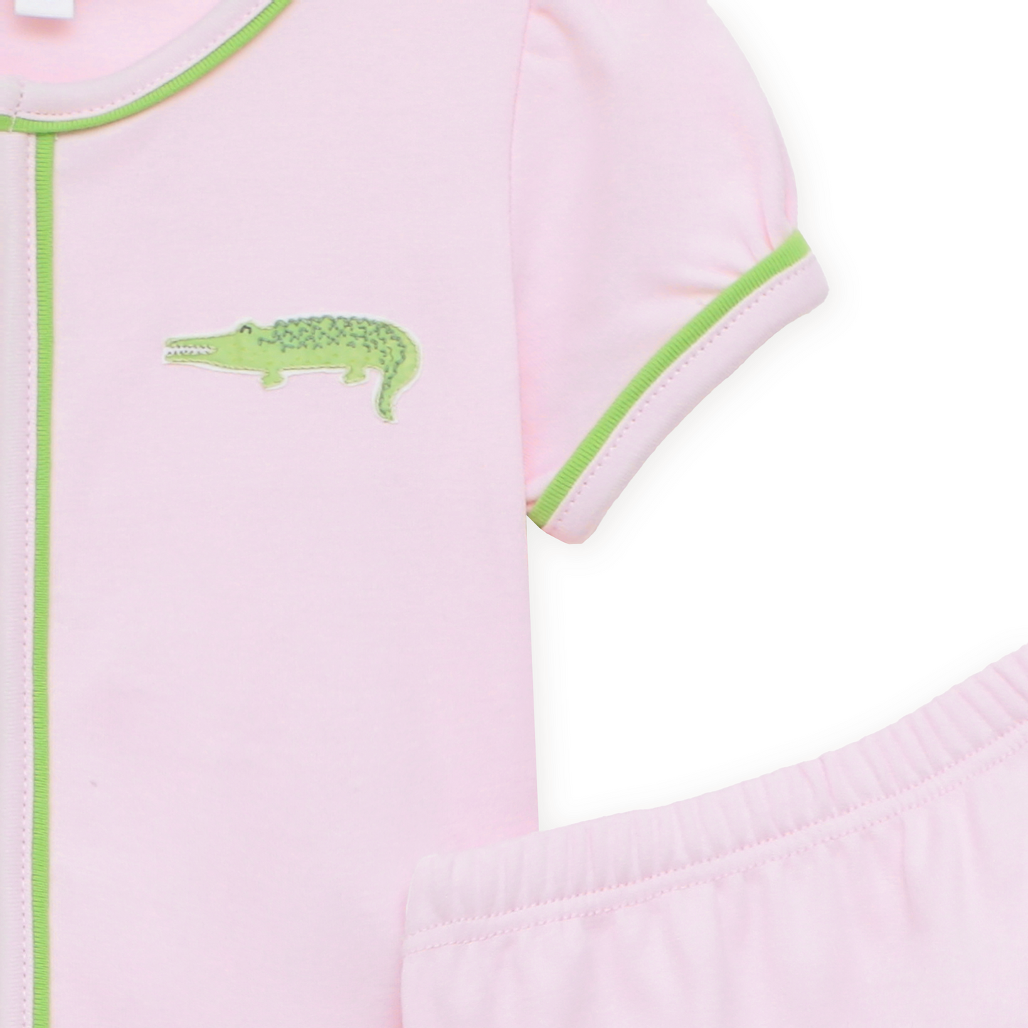 Bayou Baby Hand-Embroidered Ruffle Diaper Cover Set - Pink