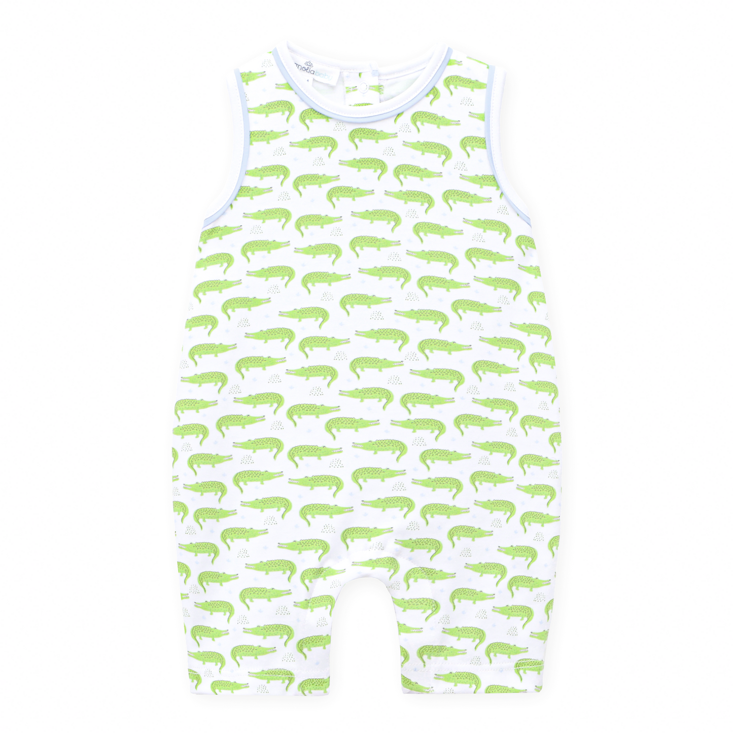 Bayou Baby Print Short Playsuit - Light Blue