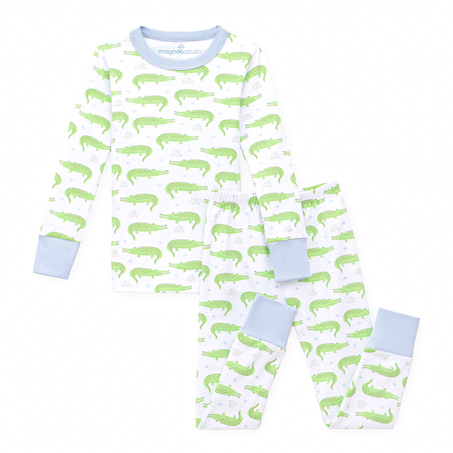 Bayou Baby Long Pajamas - Light Blue