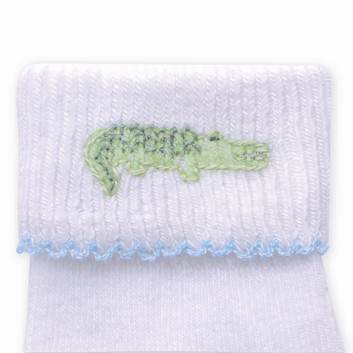 Bayou Baby Hand-Embroidered Socks - Light Blue