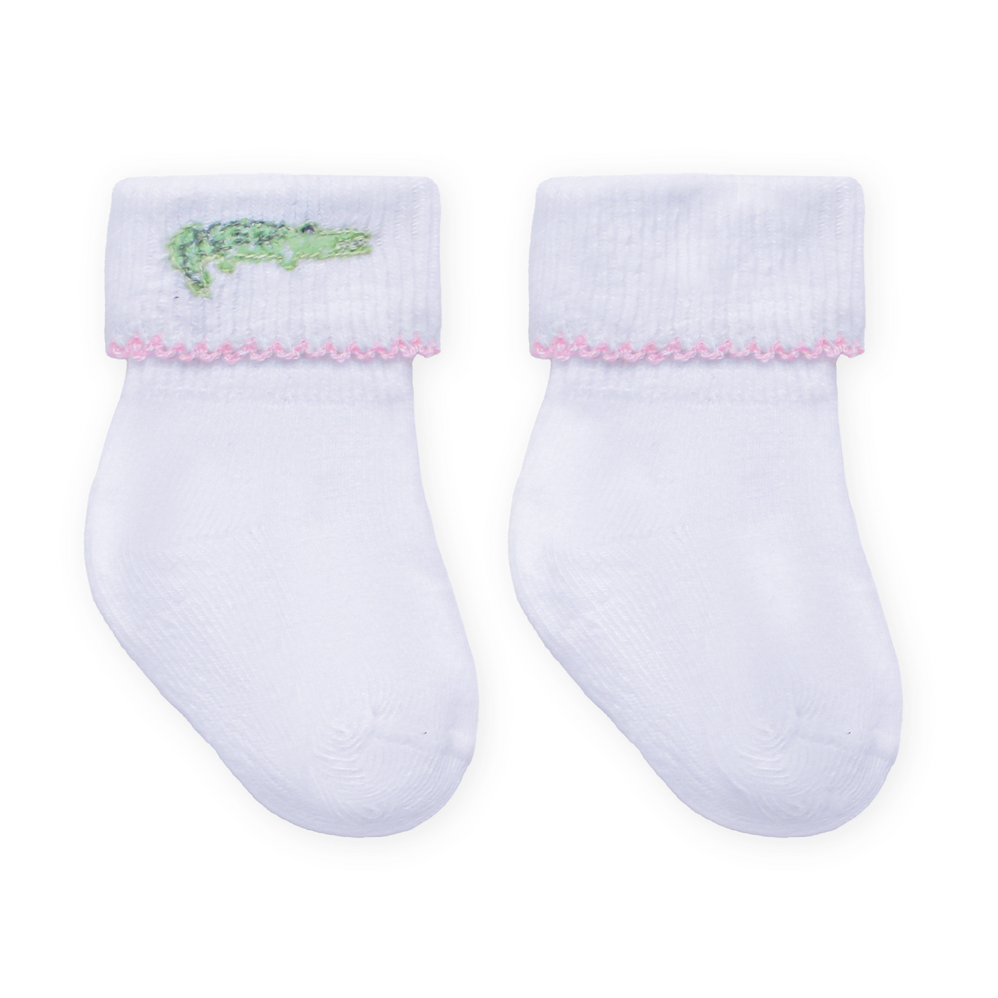 Bayou Baby Hand-Embroidered Socks - Pink