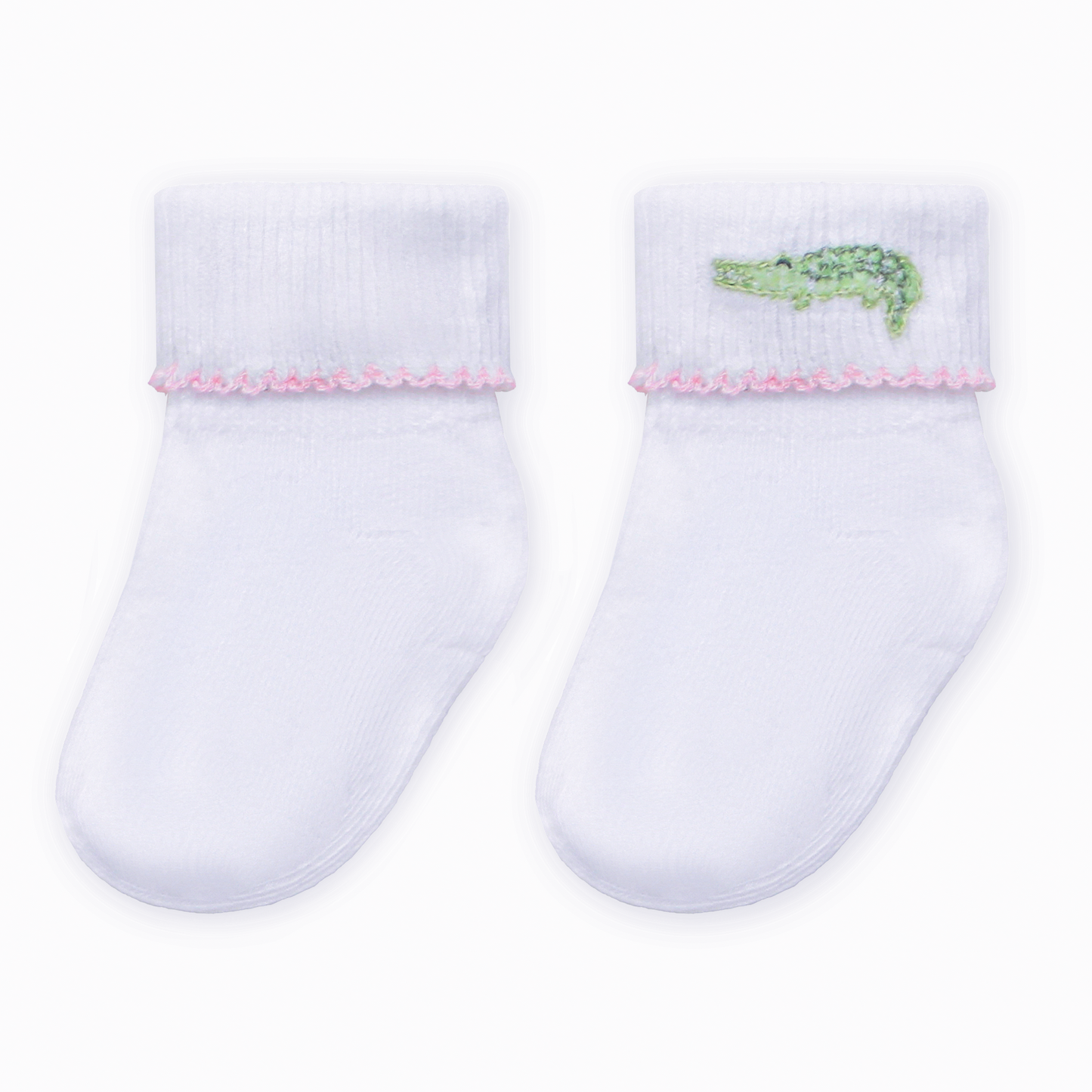 Bayou Baby Hand-Embroidered Socks - Pink