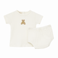 Bear Hugs Diaper Cover Set - Ivory - Luna and Arlo Unisex