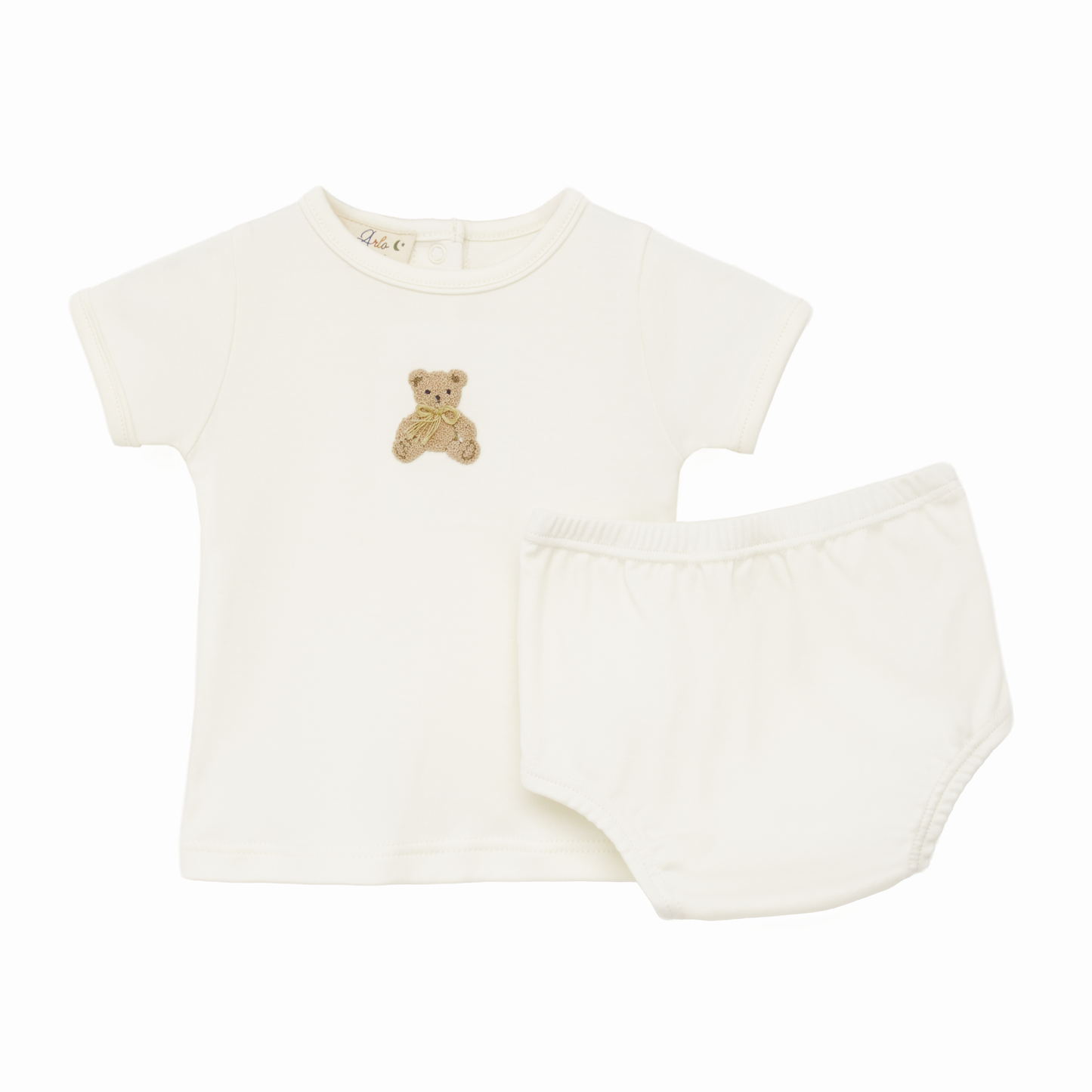 Bear Hugs Diaper Cover Set - Ivory - Luna and Arlo Unisex