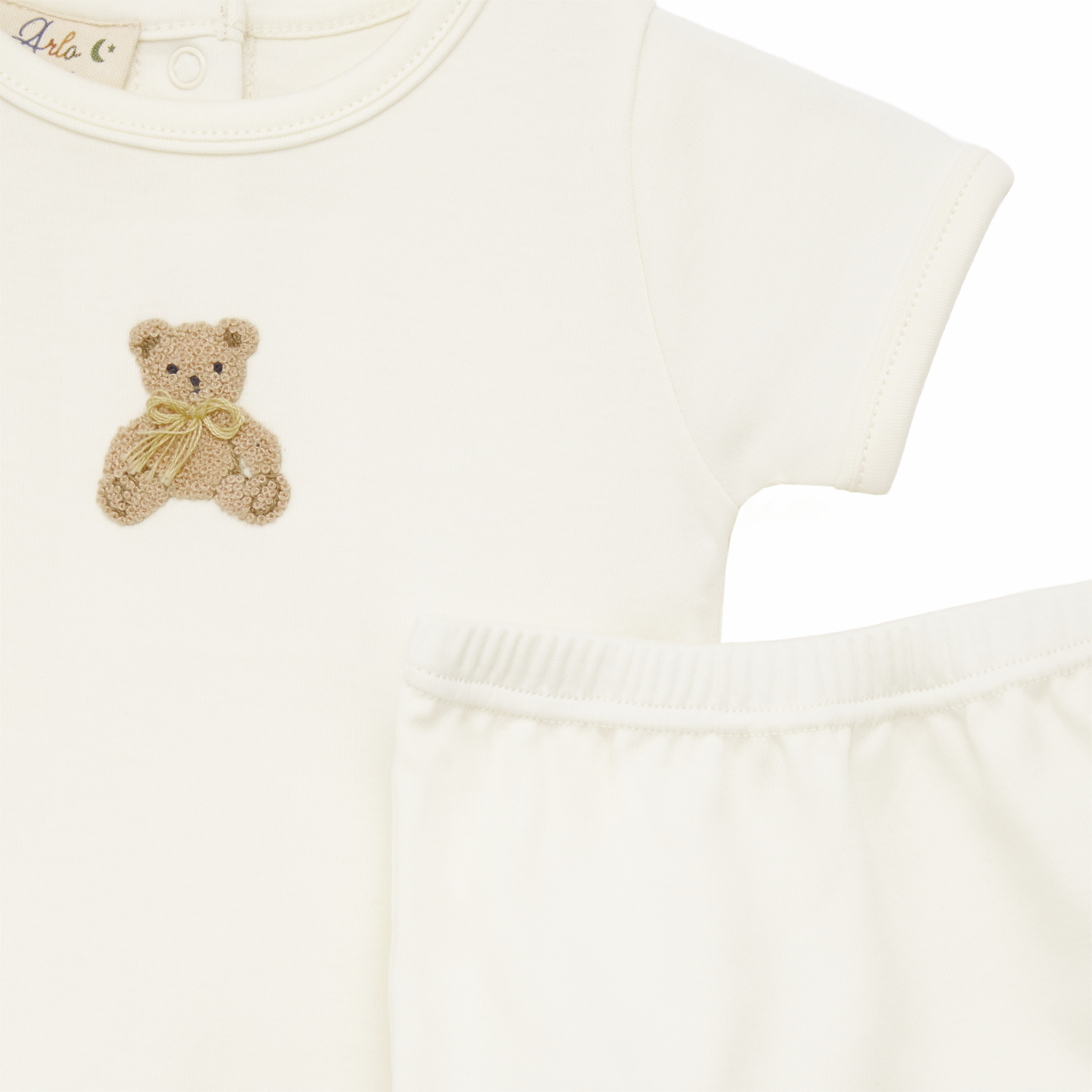 Bear Hugs Diaper Cover Set - Ivory - Luna and Arlo Unisex