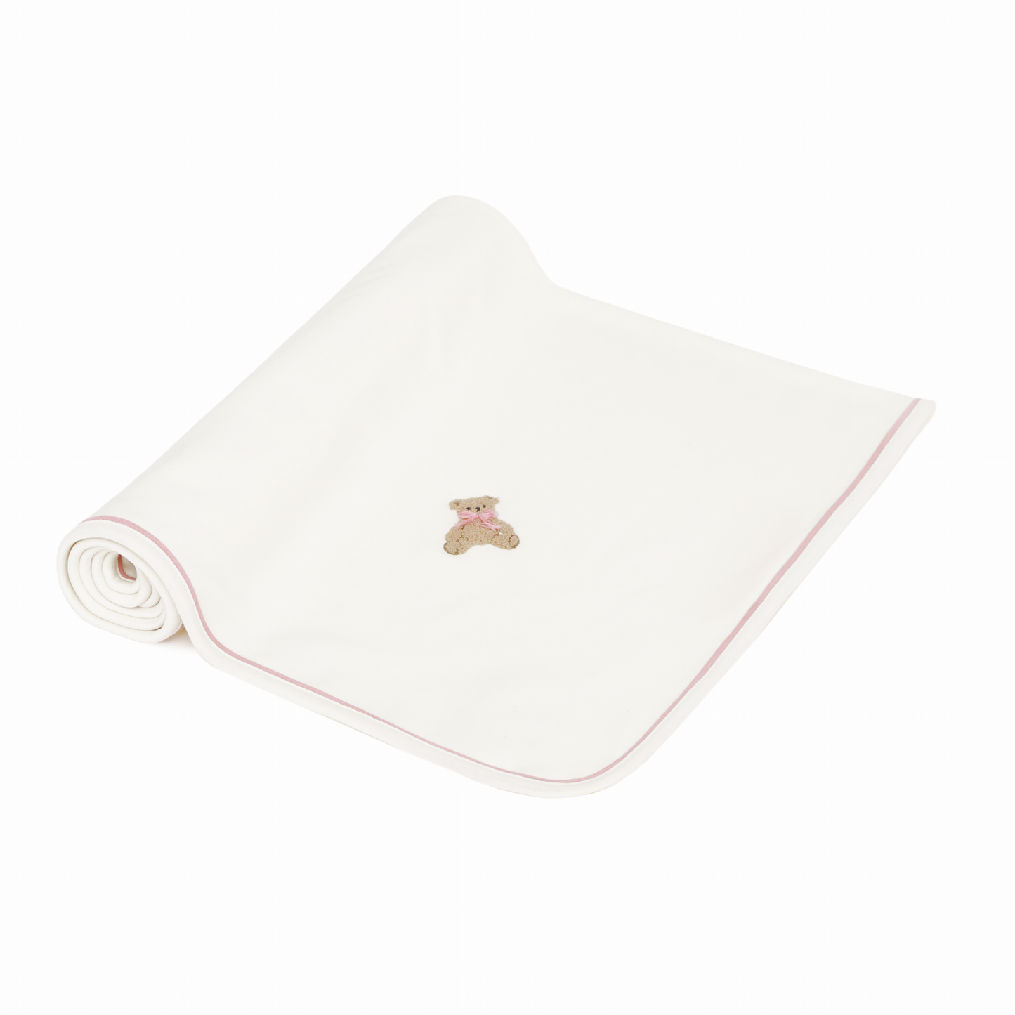 Bear Hugs Receiving Blanket - Dusty Rose - Luna and Arlo Girl