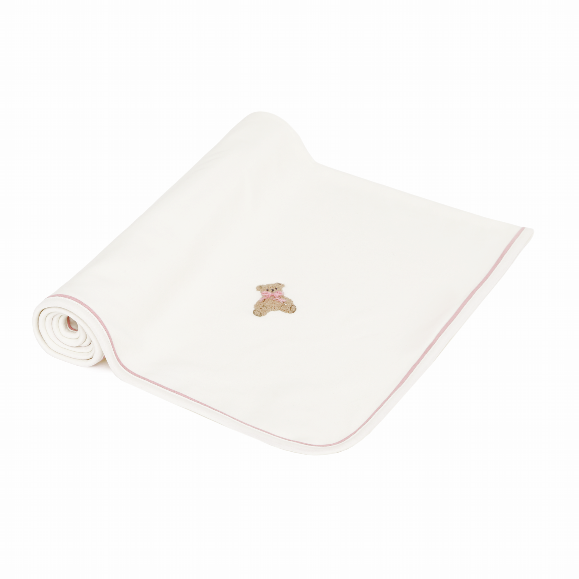 Bear Hugs Receiving Blanket - Dusty Rose - Luna and Arlo Girl