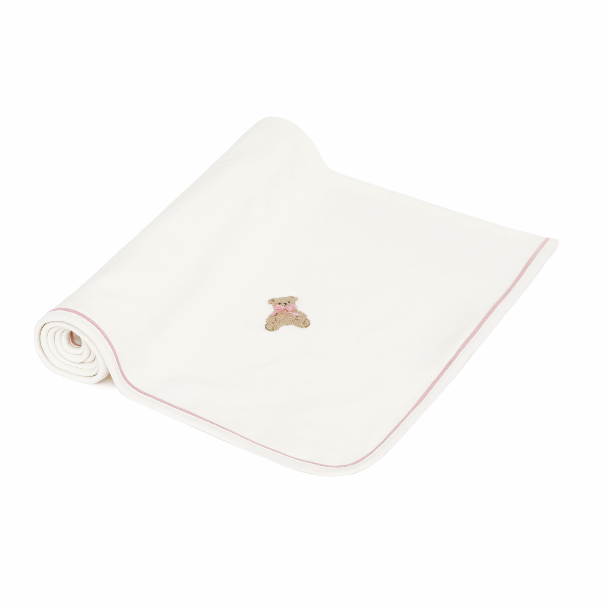 Bear Hugs Receiving Blanket - Dusty Rose - Luna and Arlo Girl