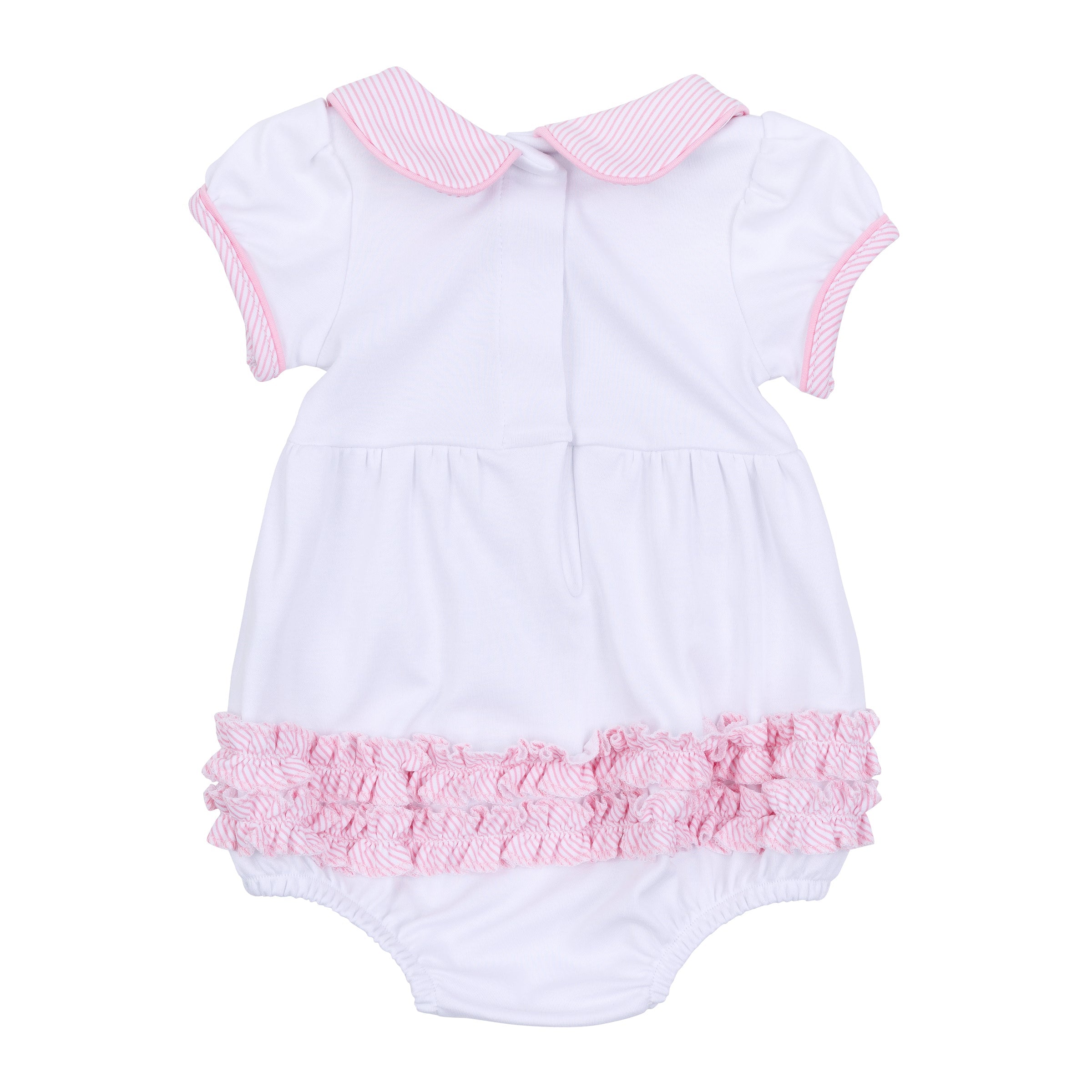 Santa Baby Collared Short Sleeve Bubble - Pink - Magnolia Baby Girl