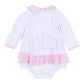 Santa Baby Collared Long Sleeve Bubble - Pink - Magnolia Baby Girl