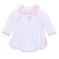 Santa Baby Collared Long Sleeve Bubble - Pink - Magnolia Baby Girl