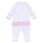 Santa Baby Embroidered Baby's First Christmas Ruffle Footie - Pink - Magnolia Baby Girl