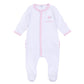 Santa Baby Embroidered Baby's First Christmas Ruffle Footie - Pink - Magnolia Baby Girl