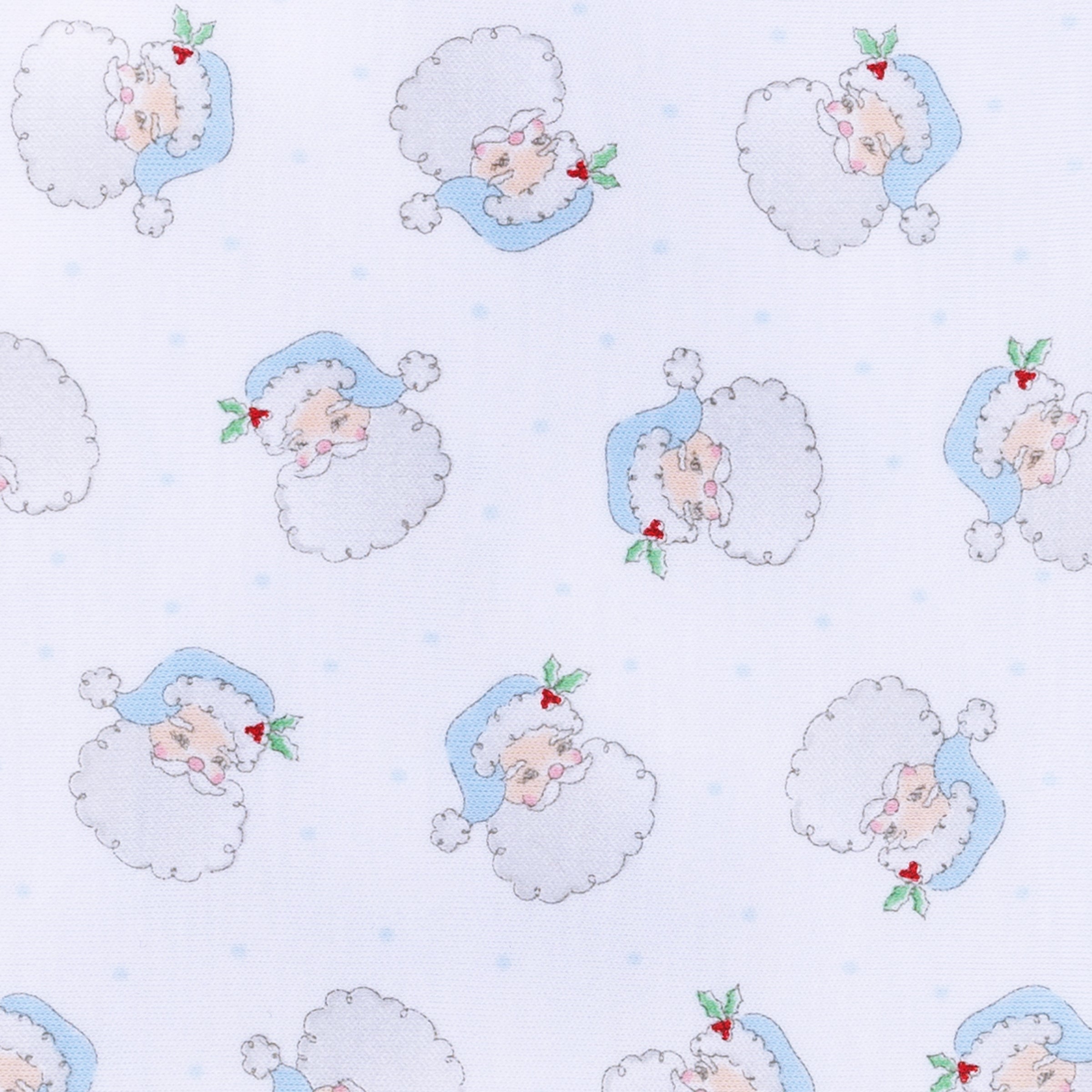 Santa Baby Print Footie - Light Blue - Magnolia Baby Boy