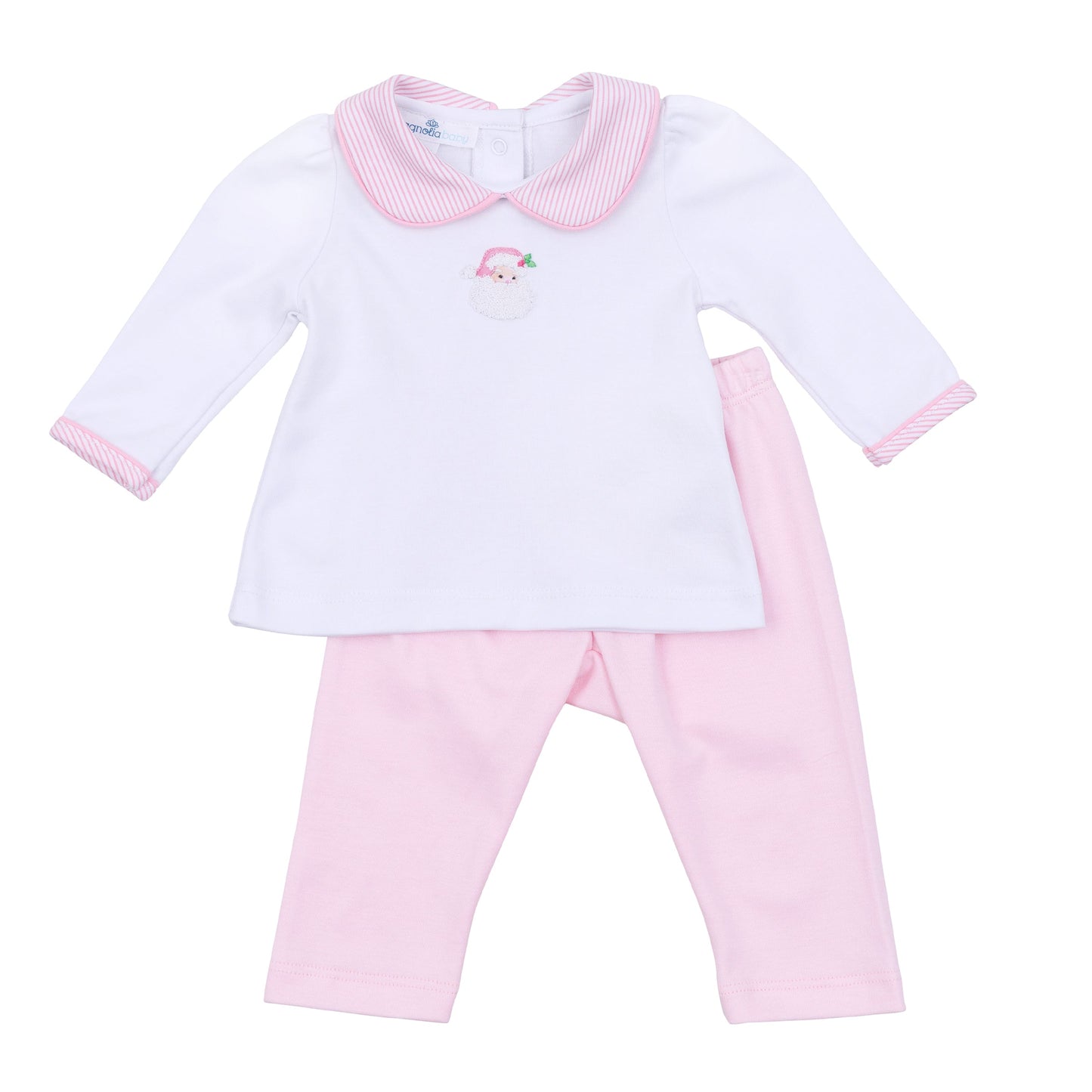 Santa Baby Collared 2pc Pant Set - Pink - Magnolia Baby Girl