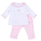 Santa Baby Embroidered Ruffle 2pc Pant Set - Pink - Magnolia Baby Girl