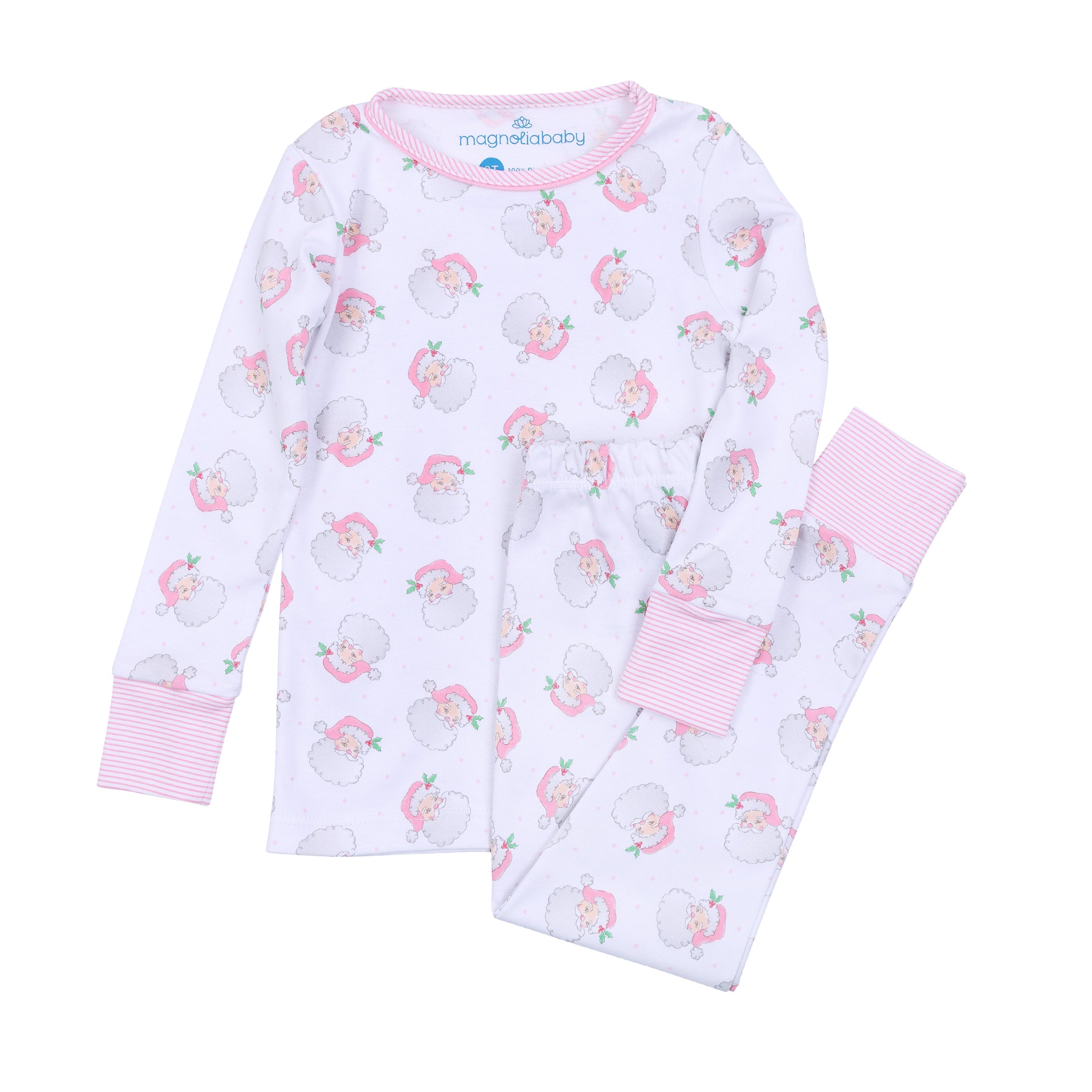 Santa Baby Long Pajamas - Pink - Magnolia Baby Girl