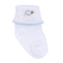 Santa Baby Embroidered Socks - Light Blue - Magnolia Baby Boy