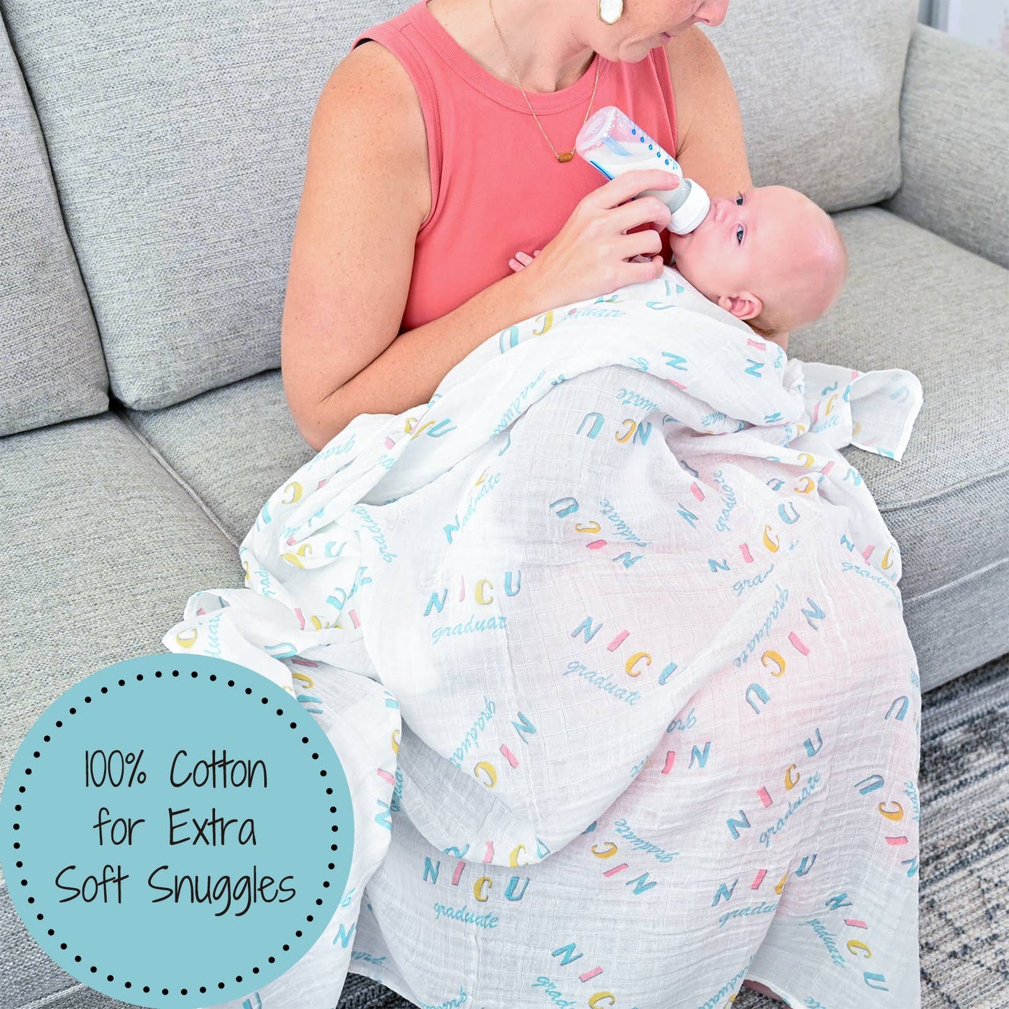 NICU Graduate Baby Muslin Swaddle Blanket