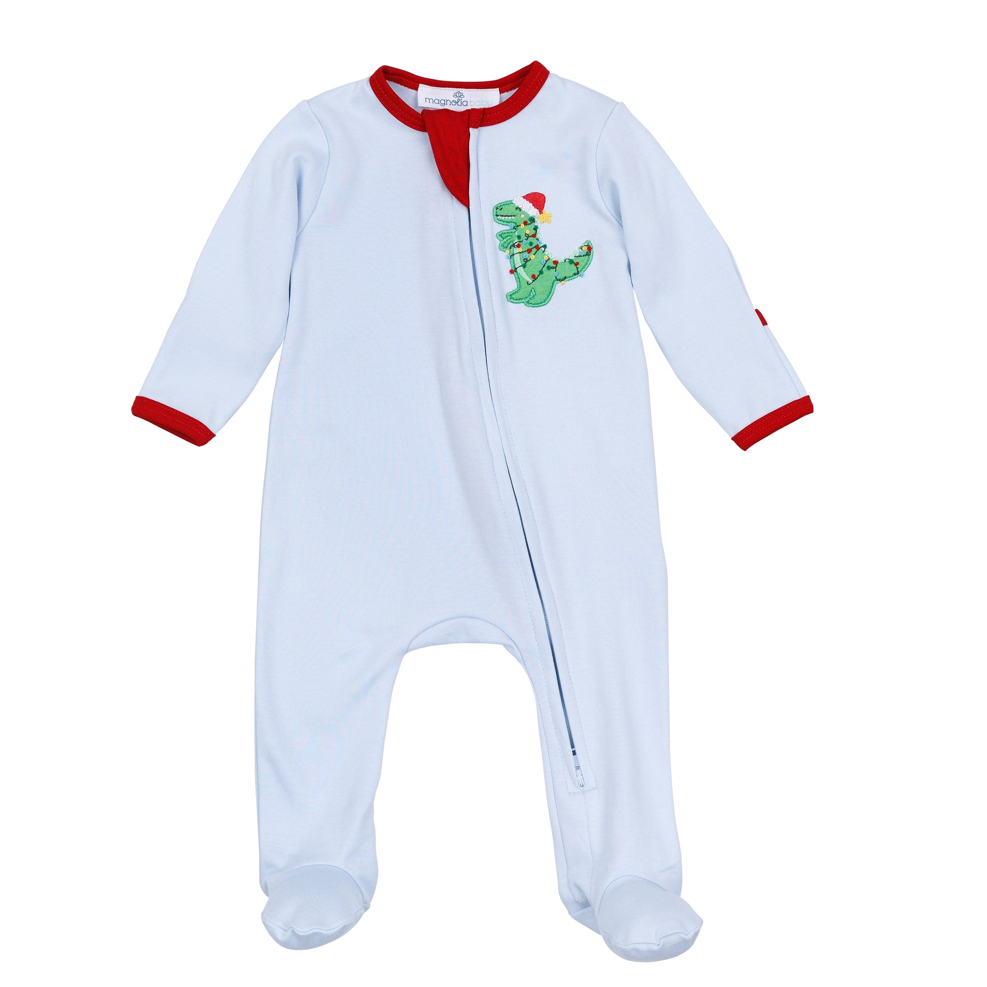 Merry Rexmas Combo Zip Footie - Magnolia Baby Boy