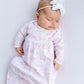 Wild West Toile Gathered Gown - Pink
