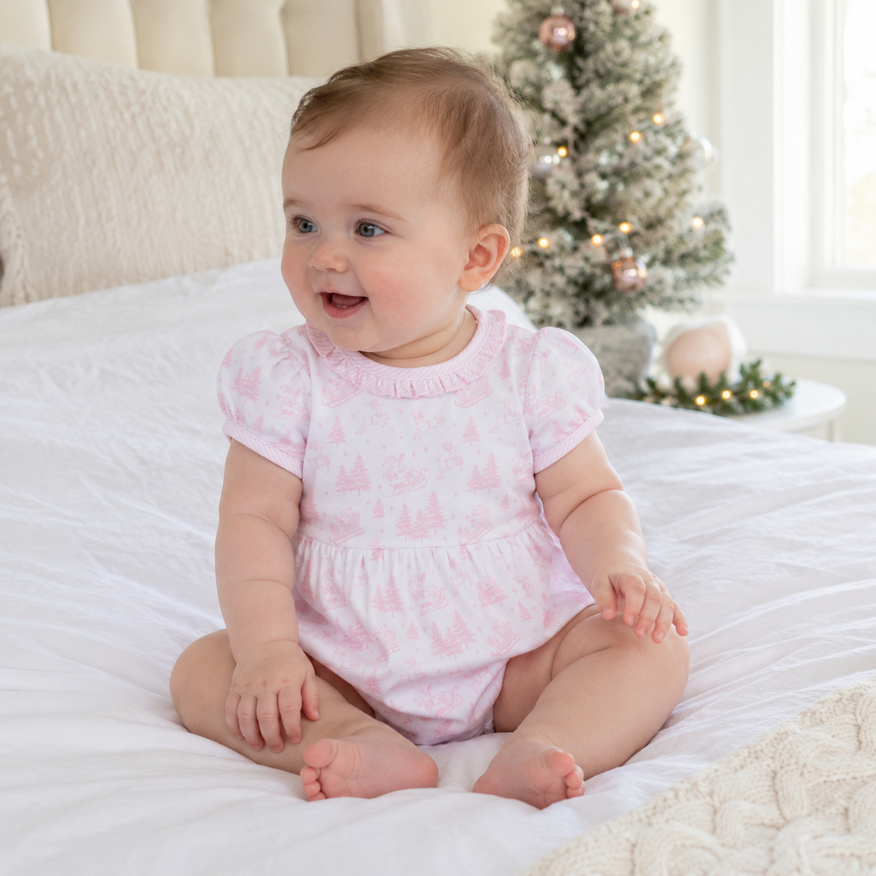 Holiday Toile Bubble - Pink