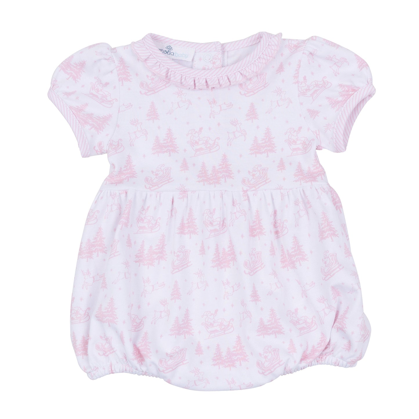 Holiday Toile Bubble - Pink - Magnolia Baby Girl