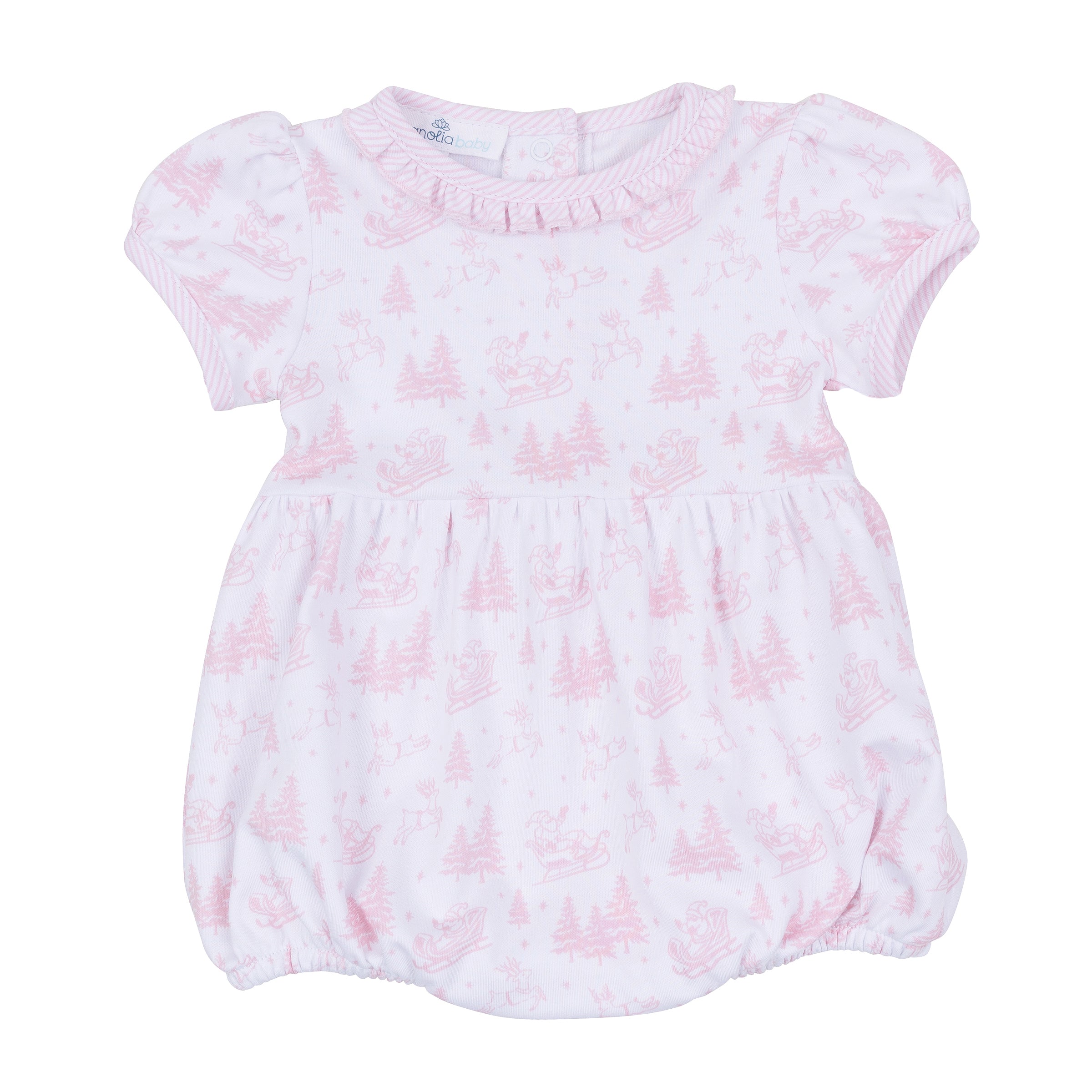 Holiday Toile Bubble - Pink - Magnolia Baby Girl