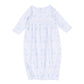 Holiday Toile Gathered Gown - Light Blue - Magnolia Baby Boy