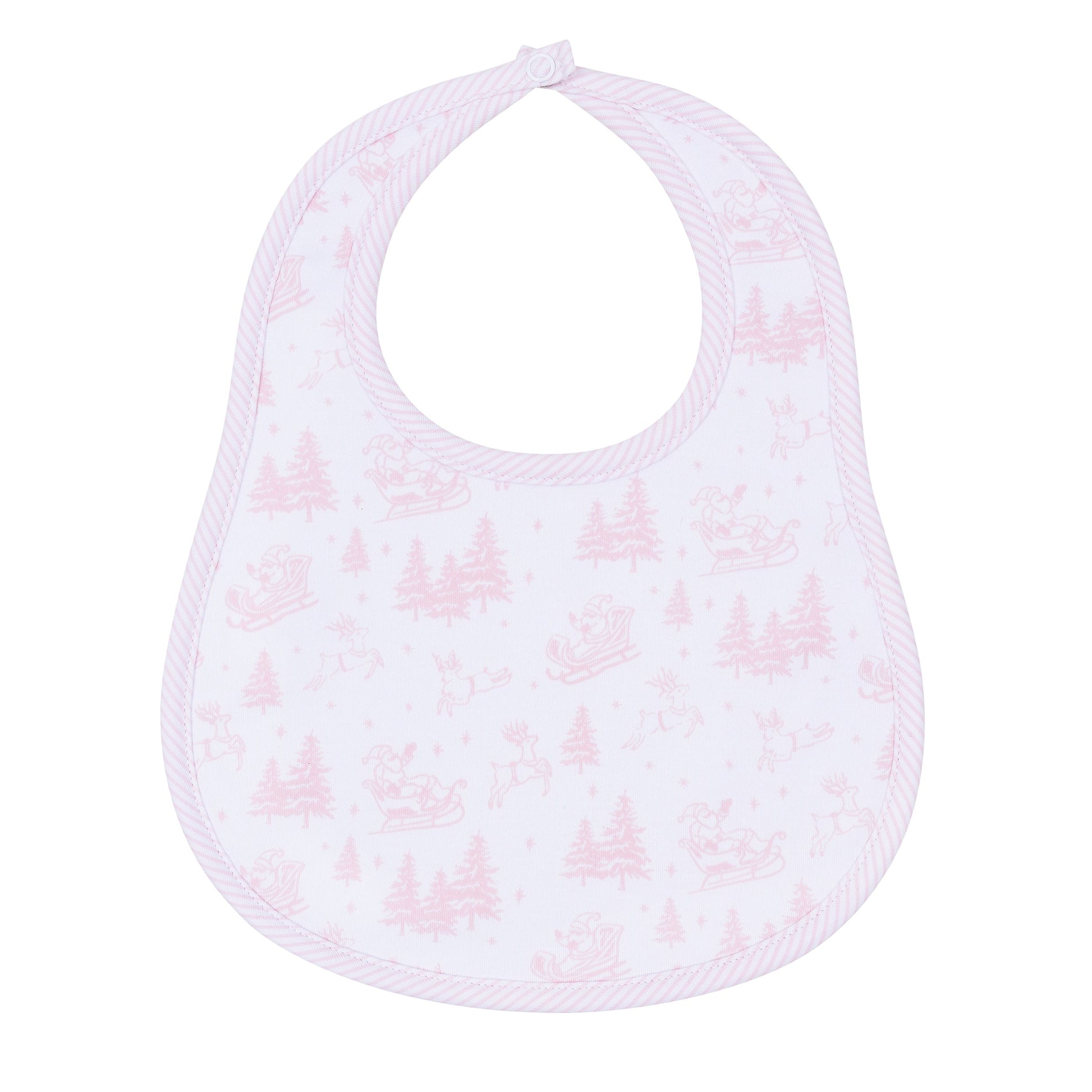 Holiday Toile Bib - Pink - Magnolia Baby Girl