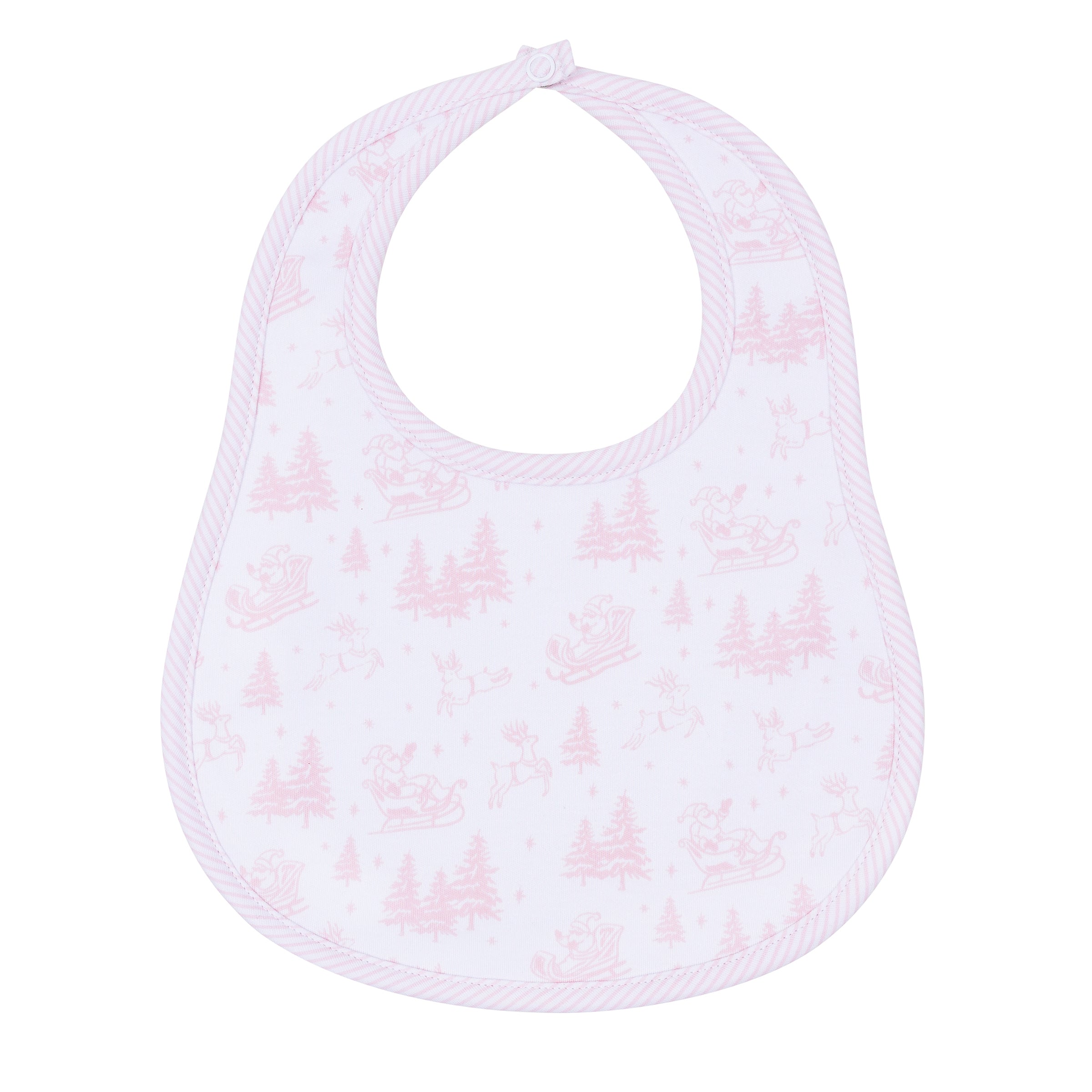 Holiday Toile Bib - Pink - Magnolia Baby Girl