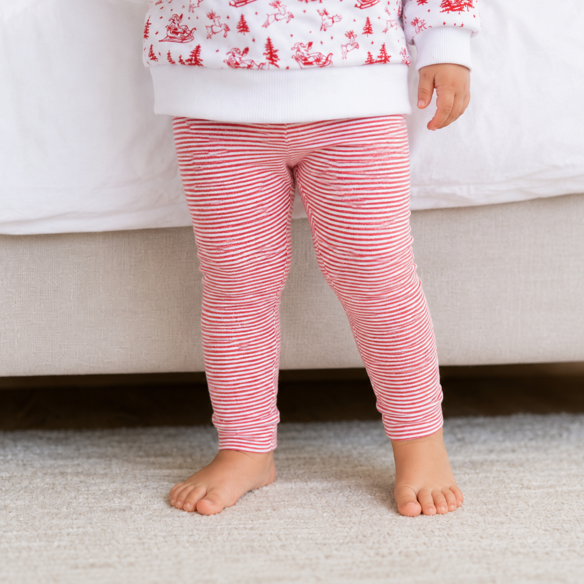 Leggings - Red & White Stripe