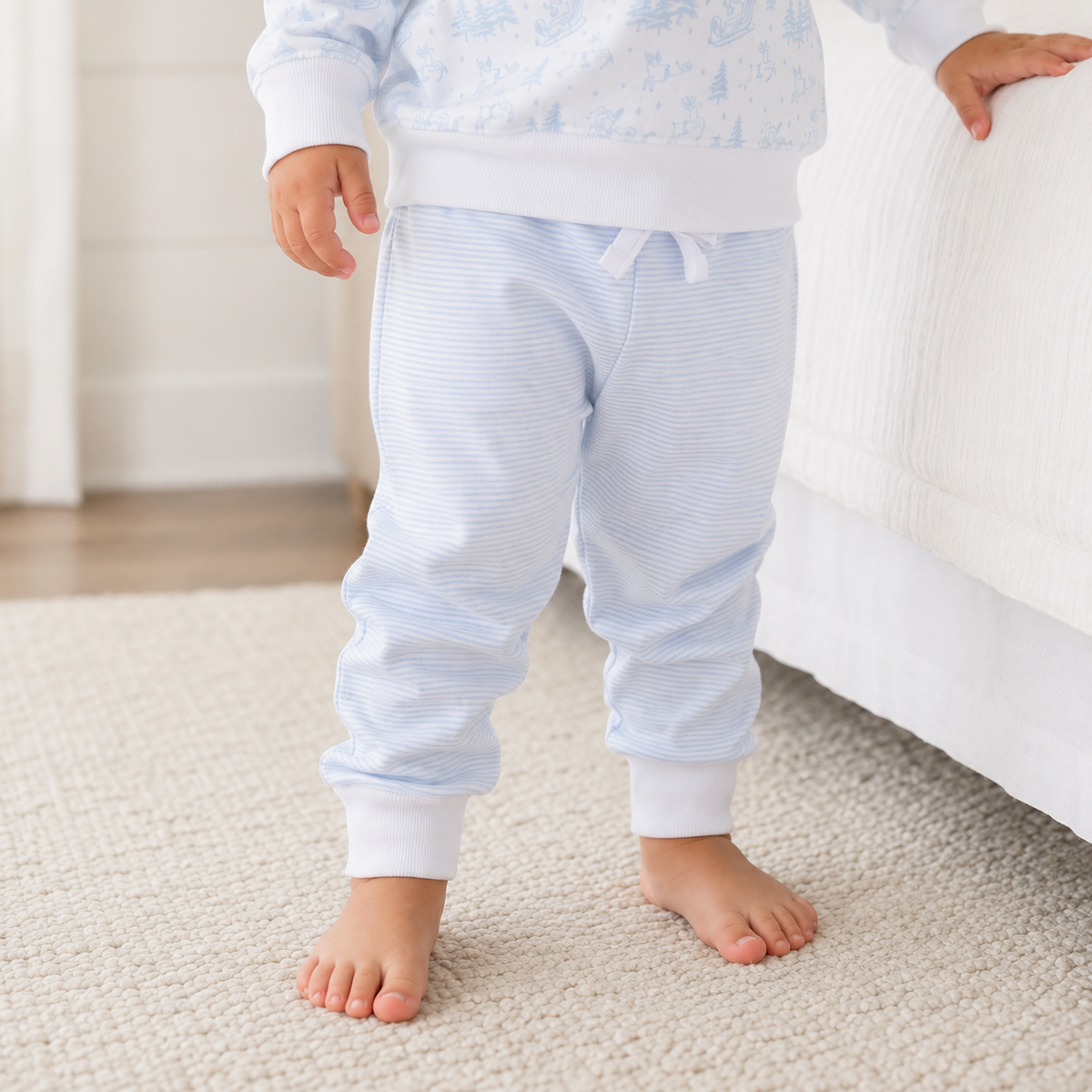 Joggers - Light Blue & White Stripe