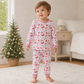 Holiday Toile Long Pajamas - Red