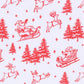 Holiday Toile Swaddle Blanket - Red