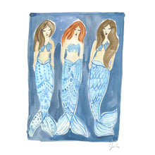  Three Mermaids Watercolor Print