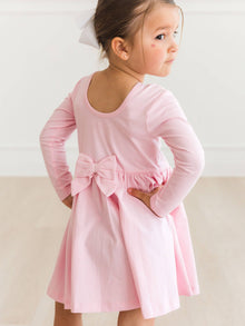  Long Sleeve Twirl Dress - Pink