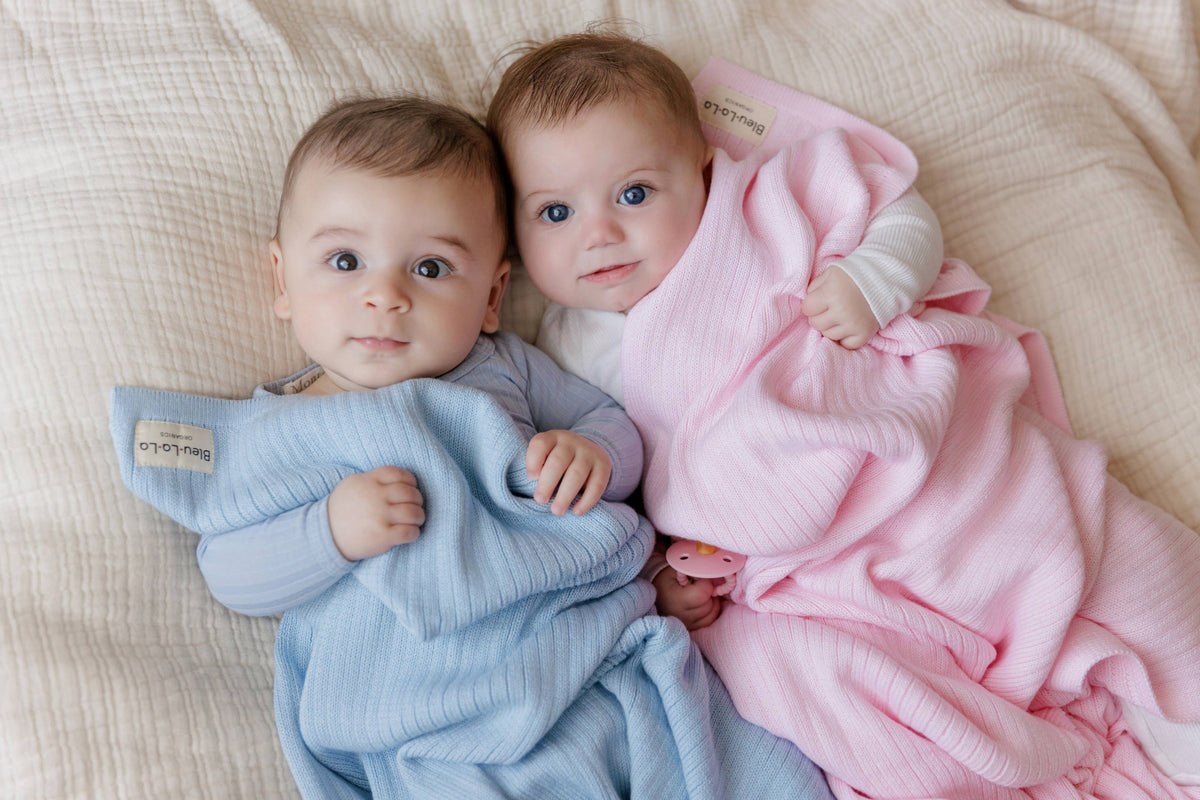 Organic Cotton Ribbed Baby Blanket - Blush Pink